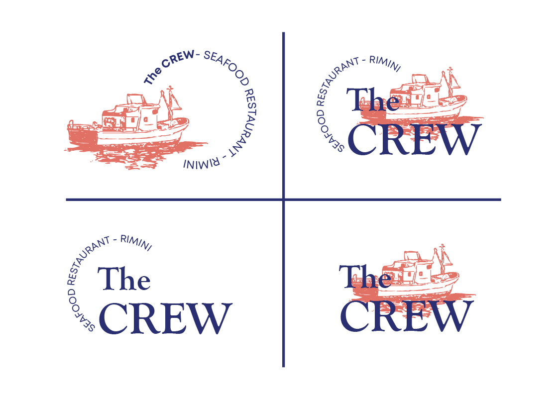 4 loghi differenti del progetto The Crew restaurant