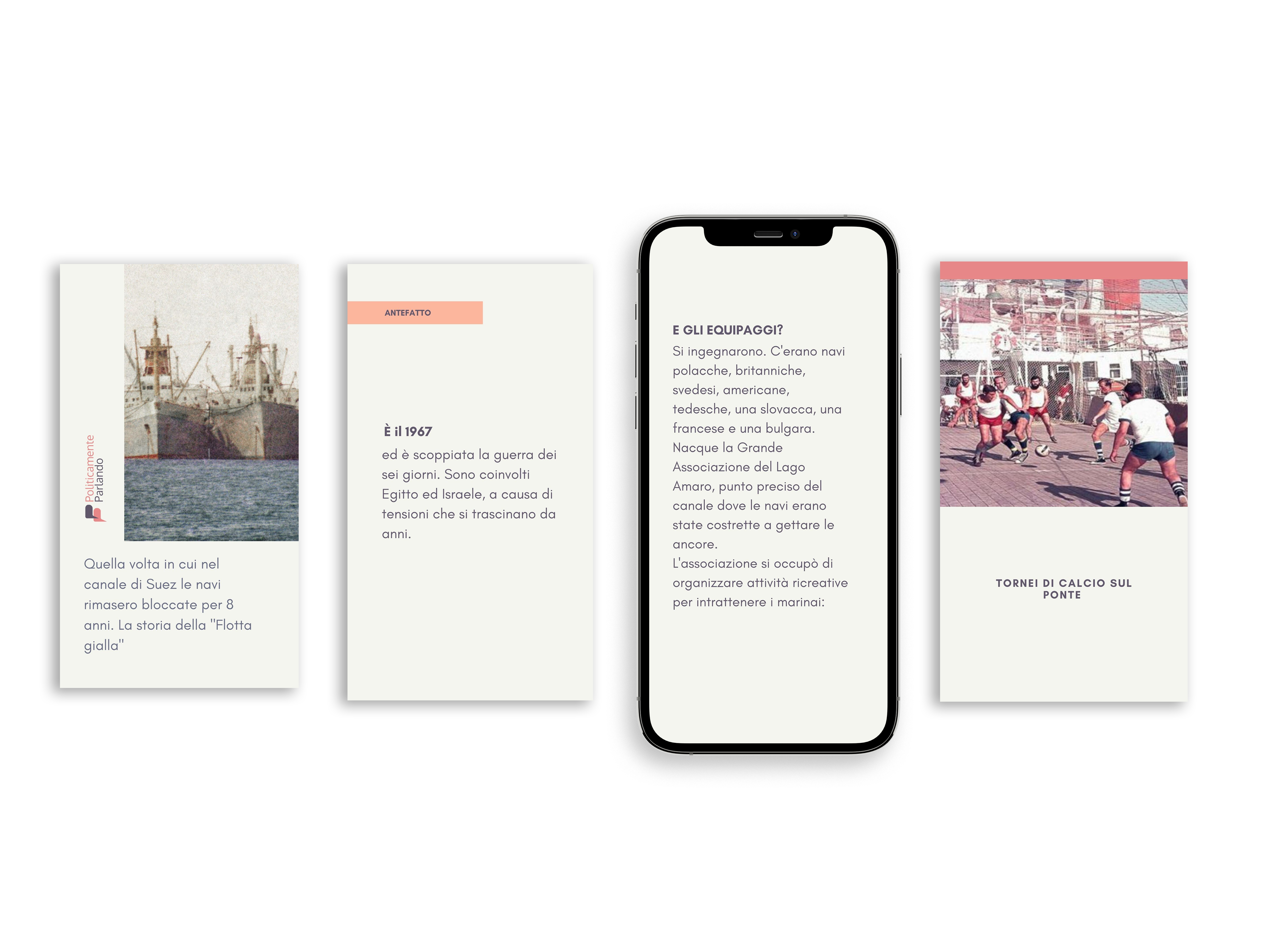 mockup con cellulare delle storie di politicamente parlando