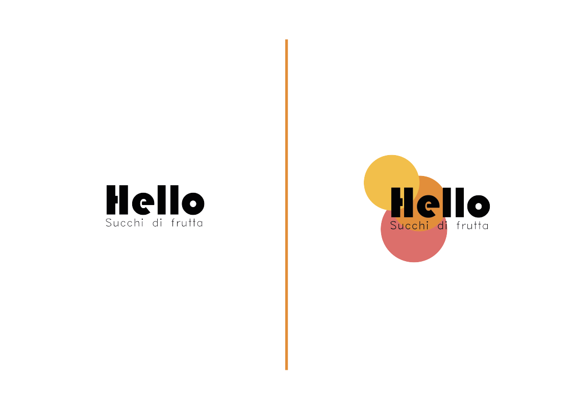 2 loghi per il progetto Hello succhi di frutta